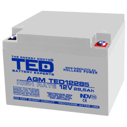 Acumulator AGM VRLA 12V 28,5A High Rate 165mm x 175mm x h 126mm mm M5 TED Battery Expert Holland TED003447 (1) [1]