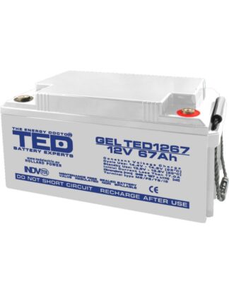 Acumulator AGM VRLA 12V 67A GEL Deep Cycle 350mm x 166mm x h 176mm M6 TED Battery Expert Holland TED003461 (1)