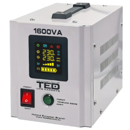 UPS 1600VA/1050W runtime extins utilizeaza doi acumulatori (neinclusi) TED UPS Expert TED000330 [1]