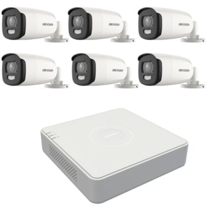 Kit de supraveghere Hikvision 6 camere 5MP ColorVu, Color noaptea 40m, DVR cu 8 canale 8MP [1]