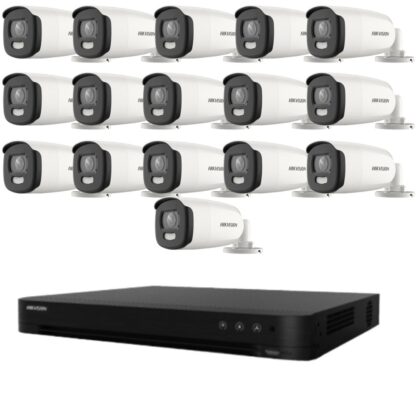 Kit de supraveghere Hikvision 16 camere 5MP ColorVu, Color noaptea 40m, DVR cu 16 canale 8MP [1]