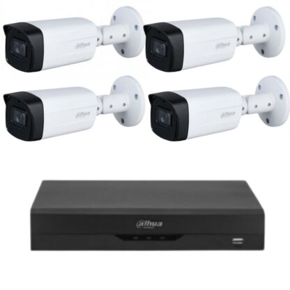 Kit supraveghere Dahua 4 camere, 5MP, lentila 3.6mm, IR 80M, DVR Dahua cu 4 canale 4K [1]