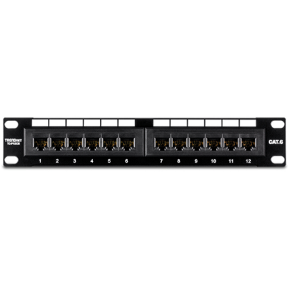 Patch Panel 12 porturi RJ45 UTP 10', Cat6 - TRENDnet TC-P12C6 [1]