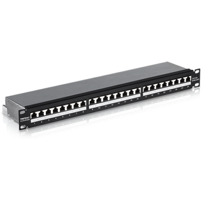 Patch Panel 24 porturi RJ45, Cat6a, Ecranat, 1U - TRENDnet TC-P24C6AS [1]