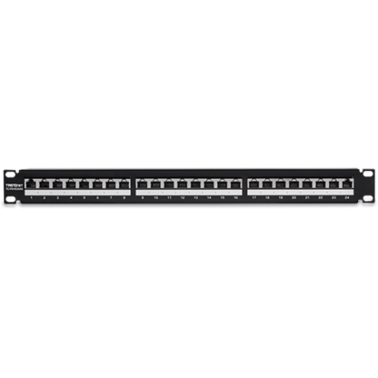 Patch Panel 24 porturi RJ45, Cat6a, Ecranat, 1U - TRENDnet TC-P24C6AS [1]