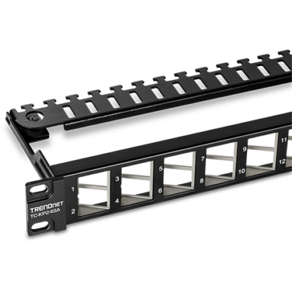 Patch Panel ecranat 24 porturi blank keystone inclinate 1U - TRENDnet TC-KP24SA [1]