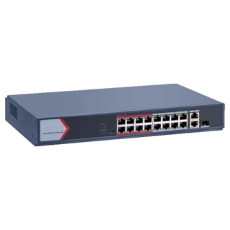 Switch 16 porturi PoE 100Mbps, 1 port Gigabit combo, 1 Gigabit RJ45, SMART Management - Hikvision DS-3E1318P-EI-M