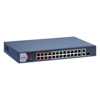 Switch 24 porturi PoE 100Mbps, 1 x Gigabit RJ45, 1 x Gigabit combo, Management - HIKVISION DS-3E1326P-EI-M