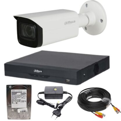 Kit supraveghere Dahua 1 camera 2MP color noaptea DVR 4 canale cu accesorii incluse HDD 1TB pentru vizualizarea numerelor de inmatriculare auto pana la 15m [1]