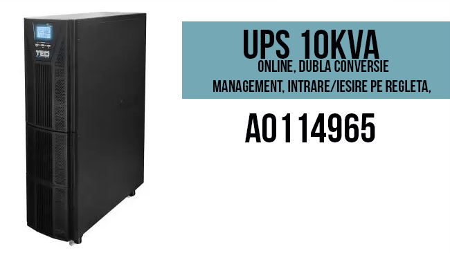 UPS 10KVA Online, dubla conversie, management, intrare/iesire pe regleta, A0114965