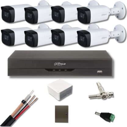 Kit supraveghere Dahua 8 camere 5 Megapixeli Starlight IR 80M DVR 8 canale 8 Megapixeli, Accesorii incluse [1]