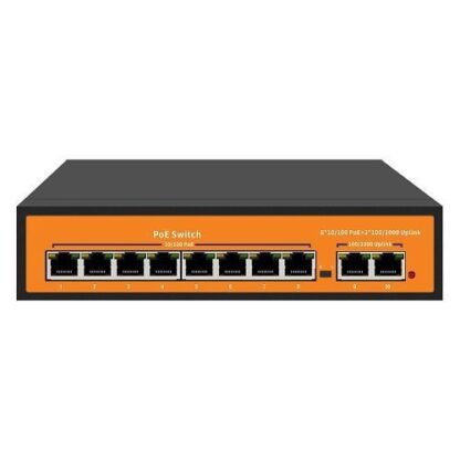 Switch POE 8 porturi 10/100+2x100/1000Mbps, 250m max 96W - Bestnps NPS08F2GBE [1]