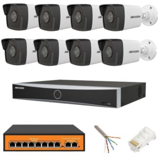 Sistem supraveghere Hikvision 8 camere IP 4MP NVR  4K 8 canale 12MP AcuSense accesorii