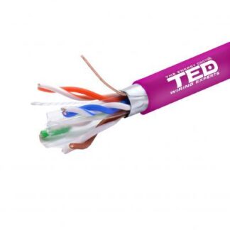 Lichidare stoc - Cablu FTP cat.6 cupru integral 0,56 23AWG LSZH ignifug FLUKE PASS violet rola 305ml TED Wire Expert TED002433