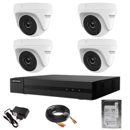 Sistem supraveghere Hikvision seria HiWatch 4 camere 2MP IR 20M DVR 4 canale cu accesorii HDD 500GB [1]