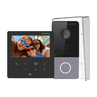 KIT videointerfon pentru 1 familie Wi-Fi 2.4Ghz monitor 4.3 inch - Hikvision DS-KIS606-P