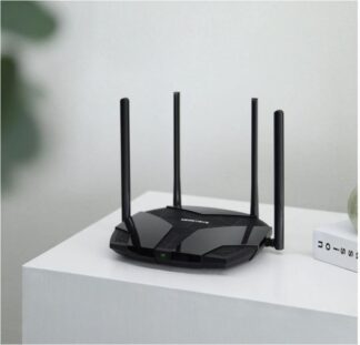 Router Wireless Gigabit MERCUSYS MR80X AX3000, WI-Fi 6, Dual-Band 574 + 2402 Mbps, negru