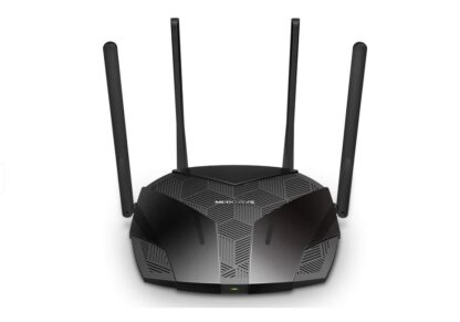 Router Wireless Gigabit MERCUSYS MR80X AX3000, WI-Fi 6, Dual-Band 574 + 2402 Mbps, negru [1]