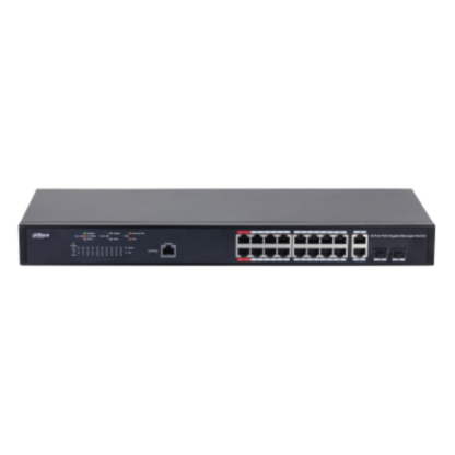 Switch 18 porturi, 16 porturi POE, Gigabit, Port Dahua PFS4218-16GT-130 [1]