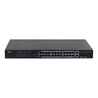 Switch  cu 24 porturi gigabit PoE, 2 porturi gigabit Dahua PFS4226-24GT-370