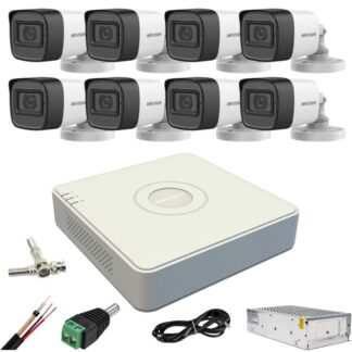 Sistem supraveghere Hikvision 8 camere 5MP IR 30m Microfon DVR 8 canale 8MP Accesorii incluse [1]