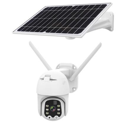 Camera rotativă speed dome 4G audio cu panou solar WiFi 2MP IR 30M microfon Sim Difuzor Card Kruger&Matz 4G Connect C100 - KM2214 [1]