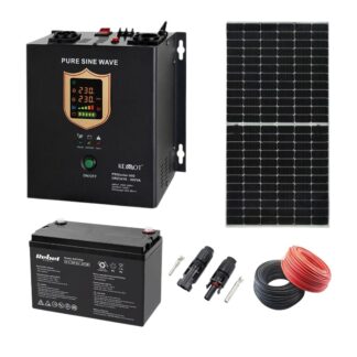 Sisteme si panouri solare - Sistem Fotovoltaic 500W Hibrid consum propriu din retea cu incarcare automata si Baterie gel 100A inclusa