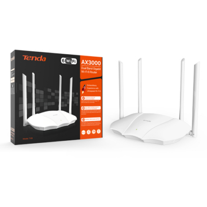 Router Wi-Fi 6 AX3000, DualBand2.4/5GHz, 574+2402 Mbps, 4x6dBi, 4 x Gigabit  - TENDA TND-TX9 [1]