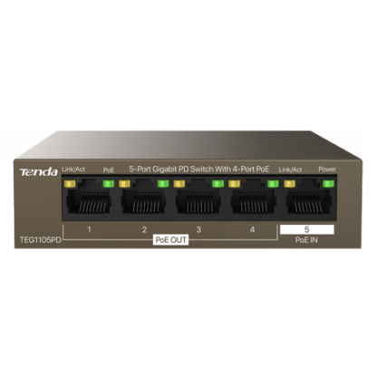 Switch 4 porturi PoE OUT, 1 port PoE IN, Gigabit - TENDA TND-TEG1105PD [1]