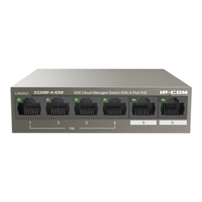 Switch 4 porturi Gigabit PoE+, 2 porturi RJ45 Gigabit, 58W, Management - IP-COM G2206P-4-63W [1]