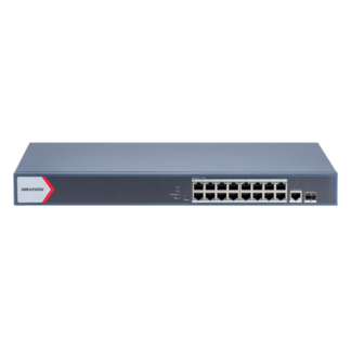 Switch 16 porturi PoE Gigabit, 1 port RJ45 Gigabit, 1 port SFP Gigabit, Smart Management - Hikvision DS-3E1518P-EI-M