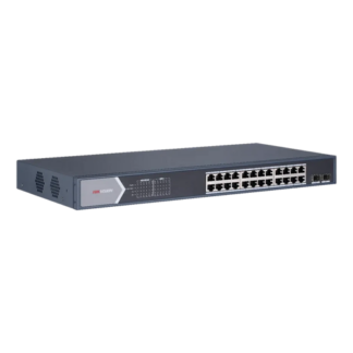 Switch 24 porturi PoE Gigabit, 2 porturi SFP Gigabit - Hikvision DS-3E0526P-E-M