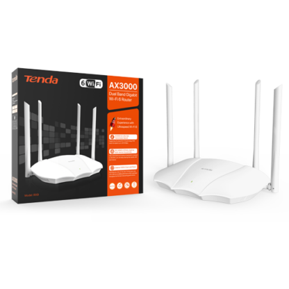 Router Wi-Fi 6, DualBand 2.4Ghz/5GHz, 574+2402Mbps, 4x6dBi, 4 porturi Gigabit - TENDA RX9 [1]