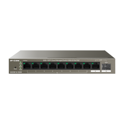 Switch 8 porturi PoE, 1 port RJ45, 1 port SFP, Gigabit, Cloud Management - IP-COM G2210P-8-102W [1]