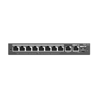 Switch 8 porturi PoE+ Gigabit, 2 porturi GE, 1 port SFP, Cloud Management - Ruijie RG-ES210GS-P