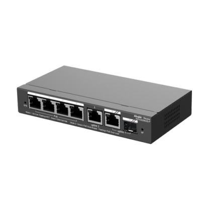 Switch 4 porturi PoE+, 2 porturi GE, 1 port SFP, Gigabit, Cloud Management - Ruijie RG-ES206GS-P [1]