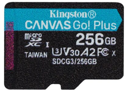 MicroSD Kingston Canvas GO Plus 256GB, Class 10 - UHS I, U3, V30, A2 [1]