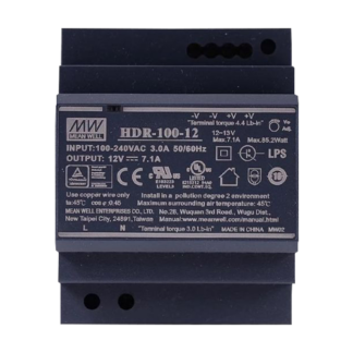 Sursa de alimentare in comutatie, 12V / 7.1A, sina DIN - MEAN WELL HDR-100-12 [1]